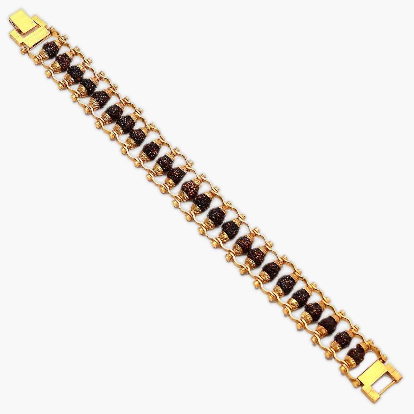 Gold Plated Rudraksha Bracelet + Free 5 Mukhi Rudraksha Bracelet