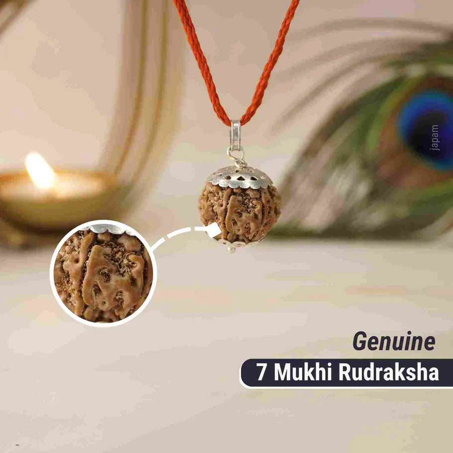 7 Mukhi Lab-Tested Nepali Rudraksha | Free Kundali On Prepaid Order |Buy 1 Get 1 FREE Gift